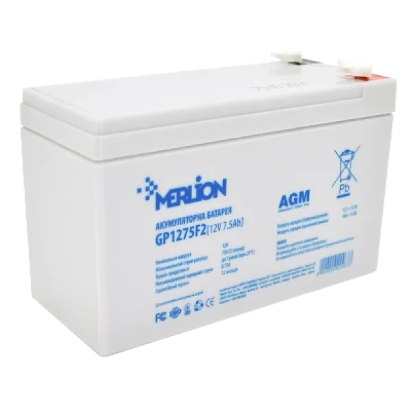 Акумуляторна батарея MERLION AGM GP1275F2 12В 7,5А•г