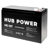 Свинцево-кислотна акумуляторна батарея Hub Power НЕ-127 7А•г 12В