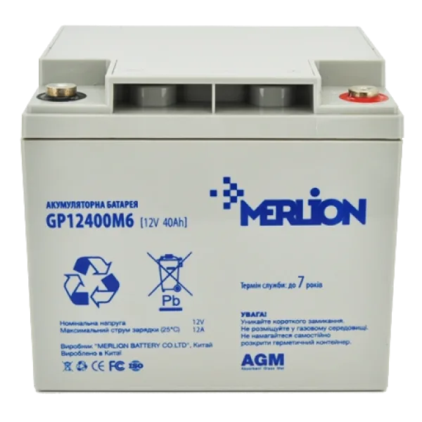 Акумуляторна батарея MERLION AGM GP12400M6 12В 40 А•г