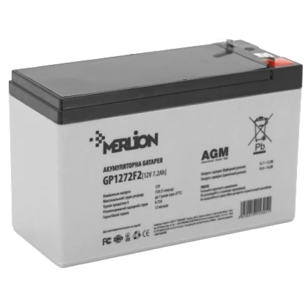 Акумуляторна батарея MERLION AGM GP1272F2 12V 7.2AH