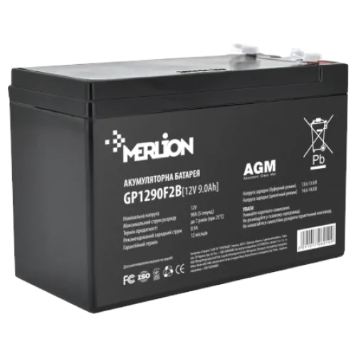 Акумуляторна батарея MERLION AGM GP1290F2B 12В 9А•г
