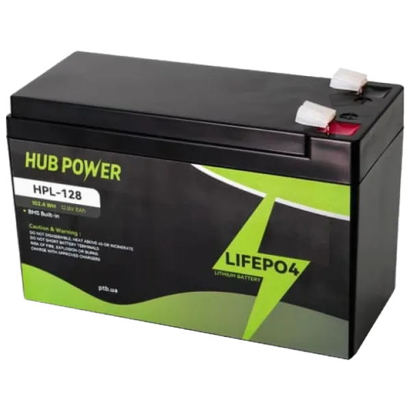 Акумуляторна батарея Hub Power HPL-128 LiFePO4 12В/8А•г
