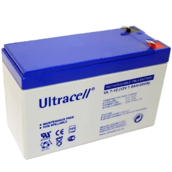 Свинцево-кислотна акумуляторна батарея Ultracell UL7-12 7A•г 12В