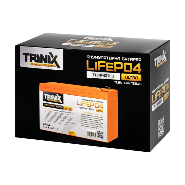 Акумуляторна батарея літій-залізо-фосфатна 12.8В 10А*год Trinix TLFP-1210S Ultra LiFePO4 (Orange)