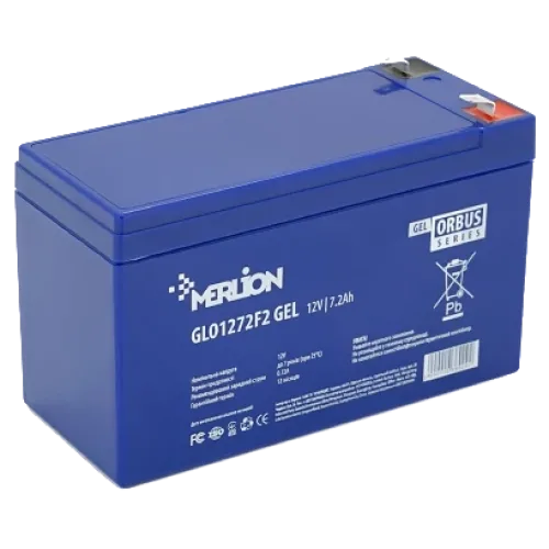 Свинцево-кислотна акумуляторна батарея MERLION ORBUS GLO1272F2 12 V 7.2Ah