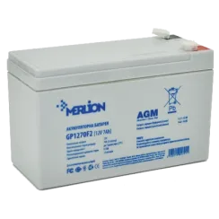 Акумуляторна батарея MERLION AGM GP1270F2 12В 7А•г