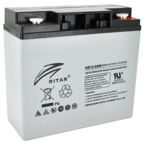 Свинцево-кислотна акумуляторна батарея AGM RITAR HR1288W 22А•г 12В