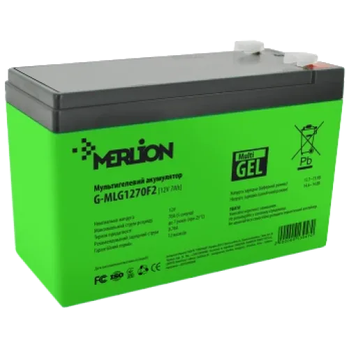 Свинцево-кислотна акумуляторна батарея MERLION G-MLG1270F2 7A•г 12В мультигель