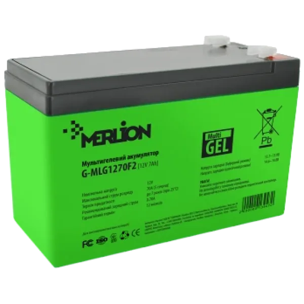 Свинцево-кислотна акумуляторна батарея MERLION G-MLG1270F2 7A•г 12В мультигель
