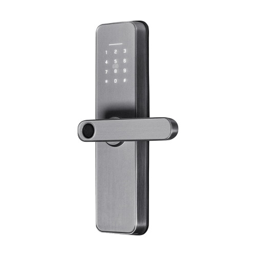 Замок біометричний автономний Trinix TRL-5405BTF Silver L/R з Bluetooth, зчитувачем відбитків пальців і карт Mifare