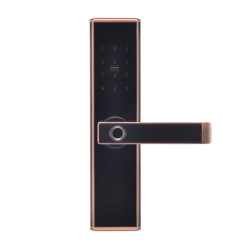 Замок біометричний автономний Trinix TRL-5109BTF Red Bronze Right з Bluetooth, зчитувачем відбитків пальців і карт Mifare