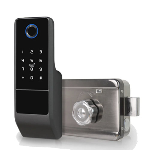 Замок біометричний автономний Trinix TRL-5201BTFW Black Right з Bluetooth, зчитувачем відбитків пальців і карт Mifare