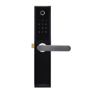 Замок біометричний автономний Trinix TRL-5104BTF Black Right з Bluetooth, зчитувачем відбитків пальців і карт Mifare