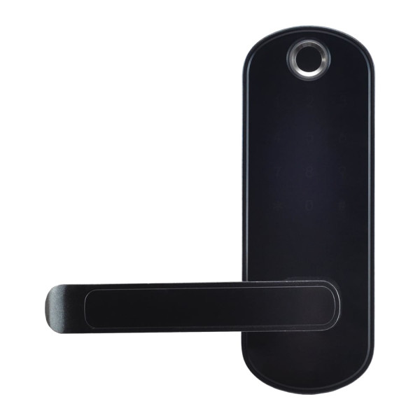 Замок біометричний автономний Trinix TRL-5107BTF Black Left з Bluetooth, зчитувачем відбитків пальців і карт Mifare