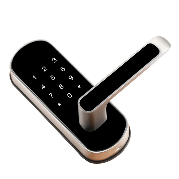 Замок біометричний автономний Trinix TRL-5107BTF Silver Left з Bluetooth, зчитувачем відбитків пальців і карт Mifare