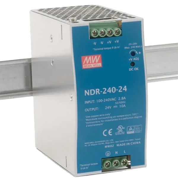 Блок живлення Mean Well NDR-240-24 24В 10А на Din-рейку