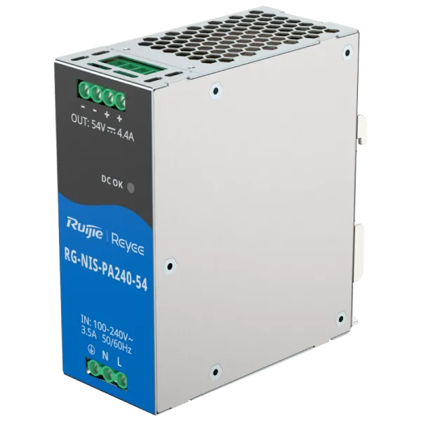 Блок живлення Ruijie RG-NIS-PA240-54 AC/DC 54В 4.4А 240 Вт на DIN-рейку