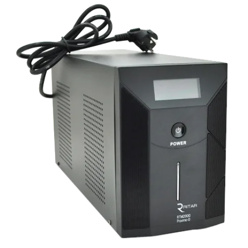 Джерела безперебійного живлення Ritar RTM2000 (1200W) Proxima-D LCD, AVR, 2st, 3xSCHUKO socket, 4x12V7,5Ah