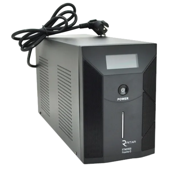 Джерела безперебійного живлення Ritar RTM2000 (1200W) Proxima-D LCD, AVR, 2st, 3xSCHUKO socket, 4x12V7,5Ah