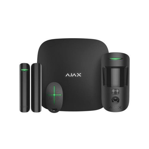 Комплект бездротової охоронної сигналізації Ajax StarterKit Cam Plus чорний з WiFi, 2G, 3G, 4G, Ethernet, фотоверифікацією тривог