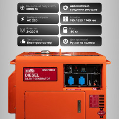 Генератор дизельний однофазний 5 кВт Bison BS8500Q