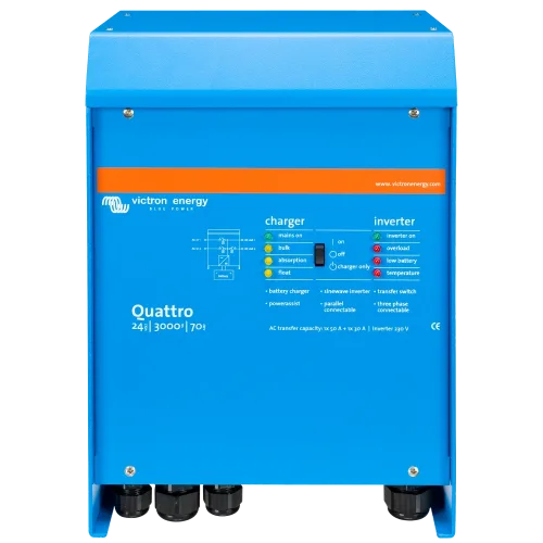 Інвертор VictronEnergy Quattro 24/3000/70-50/50 однофазний чиста синусоїда
