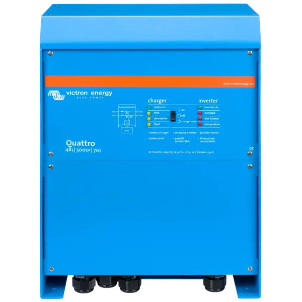 Інвертор VictronEnergy Quattro 48/5000/70-100/100 однофазний чиста синусоїда