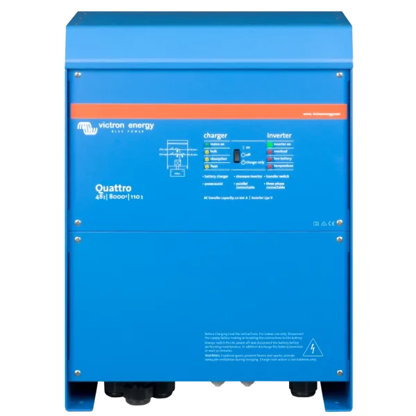 Інвертор VictronEnergy Quattro 48/8000/110-100/100 однофазний чиста синусоїда