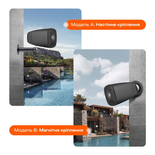 Автономна WiFi IP-відеокамера 2Mp Light Vision VLC-04IB Black з підтримкою Tuya, f=3.6mm, на акумуляторних батареях
