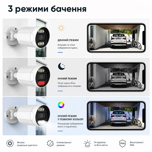 IP-відеокамера з WiFi 8Mp Light Vision VLC-5208WI(ICSee) f=3.6mm, ІЧ+LED-підсвічування, з мікрофоном