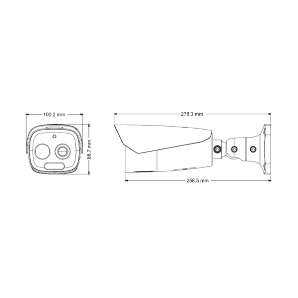 Тепловізійна IP-відеокамера TVT TD-5433E1-VT(19/PE) Thermal 384*288 f=19mm Optical 5Mp f=12mm