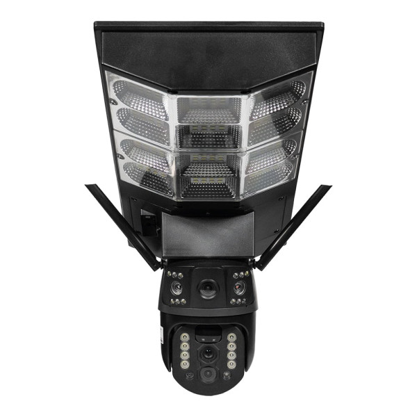 IP PTZ-відеокамера автономна з 4G, прожектором та сонячною панеллю 3Mp+3Mp+3Mp Light Vision VLC-1030IG10ZL/2C (Lamp+Solar) f=4mm, на акумуляторних батареях