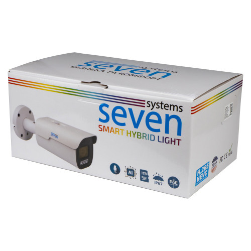 IP-відеокамера 5 Мп SEVEN IP-7255PA-DL white 2,8 мм з розумним подвійним підсвічуванням