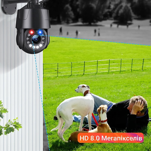 IP PTZ-відеокамера з WiFi 8Mp Light Vision VLC-9808-PTZ20(CamHi) f=4.7-94mm 20x, з мікрофоном