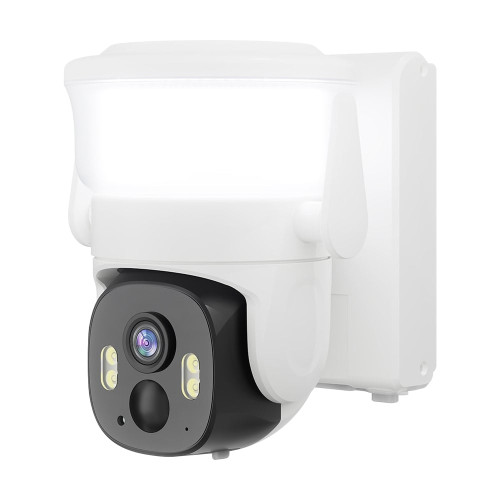 IP PTZ-відеокамера автономна з WiFi, прожектором та сонячною панеллю 3Mp Light Vision VLC-6103WLS White (Lamp+Solar) (CareCam Pro) f=3.6mm, на акумуляторних батареях