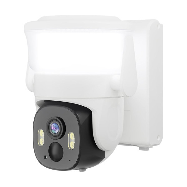 IP PTZ-відеокамера автономна з WiFi, прожектором та сонячною панеллю 3Mp Light Vision VLC-6103WLS White (Lamp+Solar) (CareCam Pro) f=3.6mm, на акумуляторних батареях