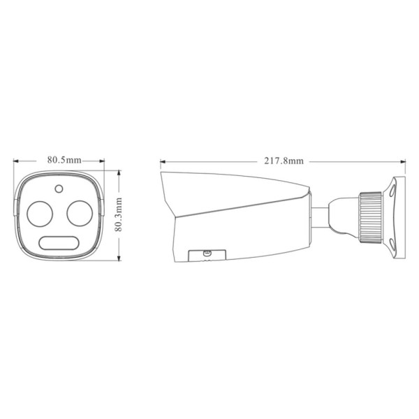 Тепловізійна IP-відеокамера TVT TD-5422E1 (PE/VT) Thermal 256x192 f=3.2mm Optical 5Mp f=4mm