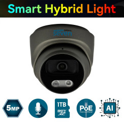 IP-відеокамера 5 Мп SEVEN IP-7215PA-DL black 2,8 мм з розумним подвійним підсвічуванням
