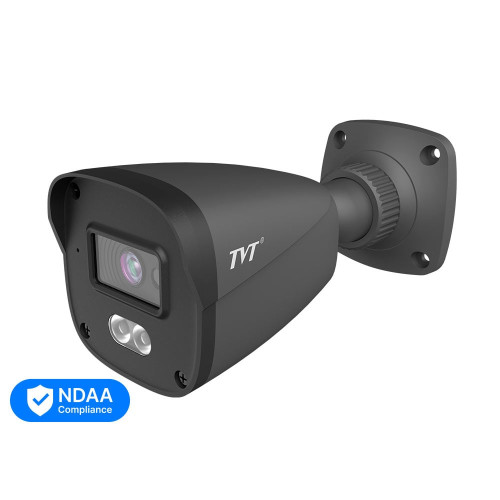 IP-відеокамера 2Mp TVT TD-9421S4L-C(D/PE/AW1) Black f=2.8mm, ІЧ+LED-підсвічування, з мікрофоном