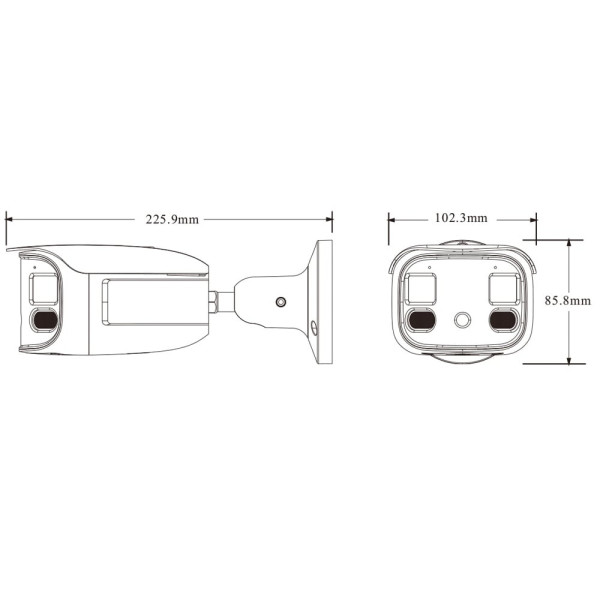 IP-відеокамера панорамна 4Mp*2 TVT TD-9482E3B-DP f=2.8mm, ІЧ+LED підсвічування, 2 мікрофони