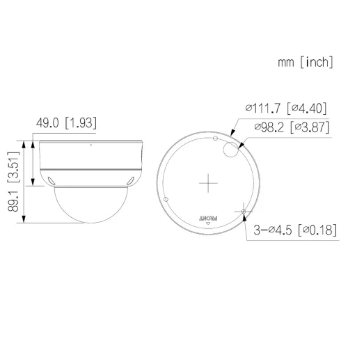 IP відеокамера Dahua DH-IPC-HDBW3649E-AS-IL-Black 6МП (2.8мм)