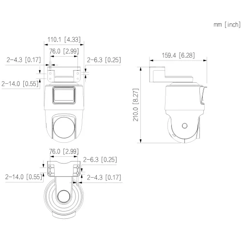 IP відеокамера Dahua DH-IPC-PTS2249B-E2-S-PV-PRO 2+2МП (3.6мм)