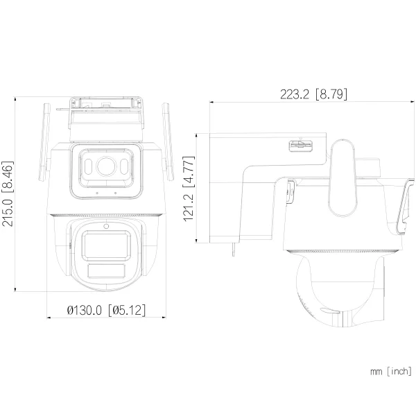 IP відеокамера Dahua DH-IPC-PTS2649C-3E3Z-4GB20 3+3МП PT 4G