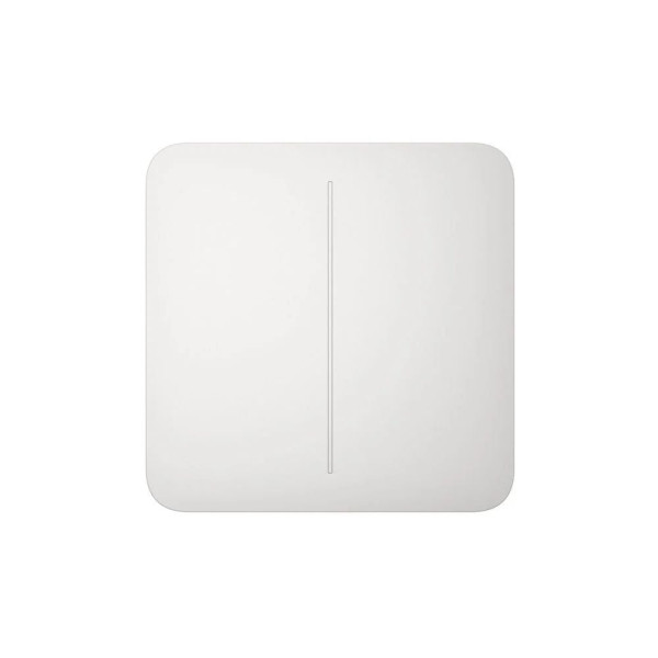 Розумний двоклавішний прохідний вимикач Ajax LightSwitch (2-gang/2-way) Jeweller (white/білий)