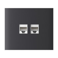 Фронтальна панель Ajax CenterCover (LAN) vertical graphite/графіт для інтернет-розетки Outlet (LAN)