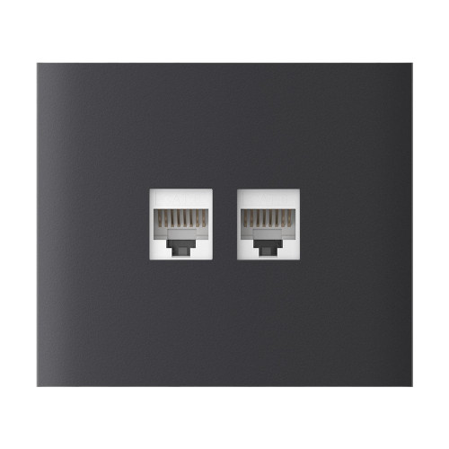 Фронтальна панель Ajax CenterCover (LAN) vertical graphite/графіт для інтернет-розетки Outlet (LAN)