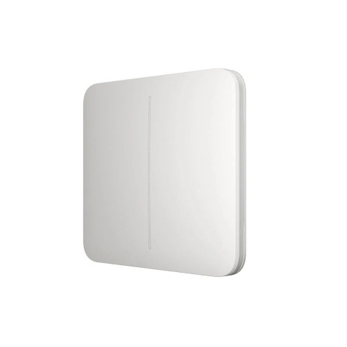 Розумний двоклавішний прохідний вимикач Ajax LightSwitch (2-gang/2-way) Jeweller (white/білий)