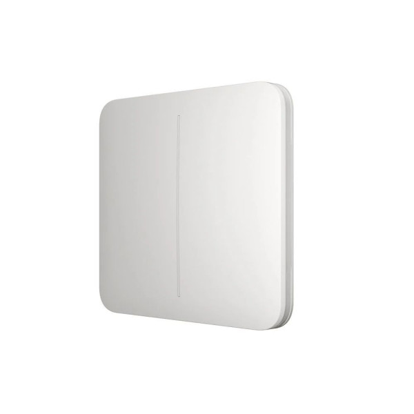 Розумний двоклавішний прохідний вимикач Ajax LightSwitch (2-gang/2-way) Jeweller (white/білий)