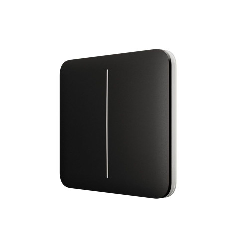 Розумний двоклавішний прохідний вимикач Ajax LightSwitch (2-gang/2-way) Jeweller (black/чорний)