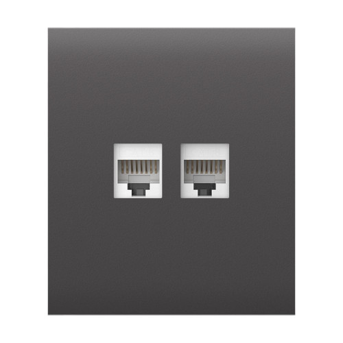 Фронтальна панель Ajax CenterCover (LAN) grey/сіра для інтернет-розетки Outlet (LAN)